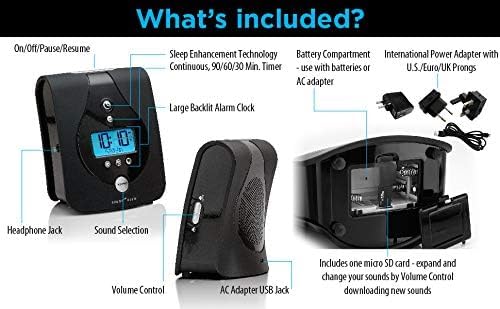 Sound Oasis Tinnitus Sound Therapy System, 24 Dr. Developed Sounds, Manage Tinnitus, Sleep Enhancement Lulls You to Sleep, Ear Ringing & Noise Relief, Privacy, Alarm w/Chime, Auto-Off Sleep Timer