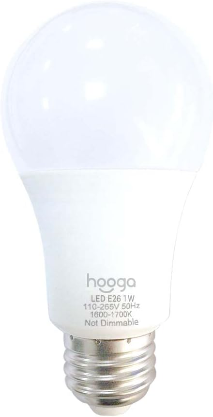 hooga Sleep Light Bulb, Amber Light Bulbs for Sleep Therapy, Blue Light Blocking, 1600K Dim Light Bulbs 7W Equivalent, Mood Soothing Light, E26 A19 Warm Light Bulbs for Bedroom, Nursery, 4 Pack.