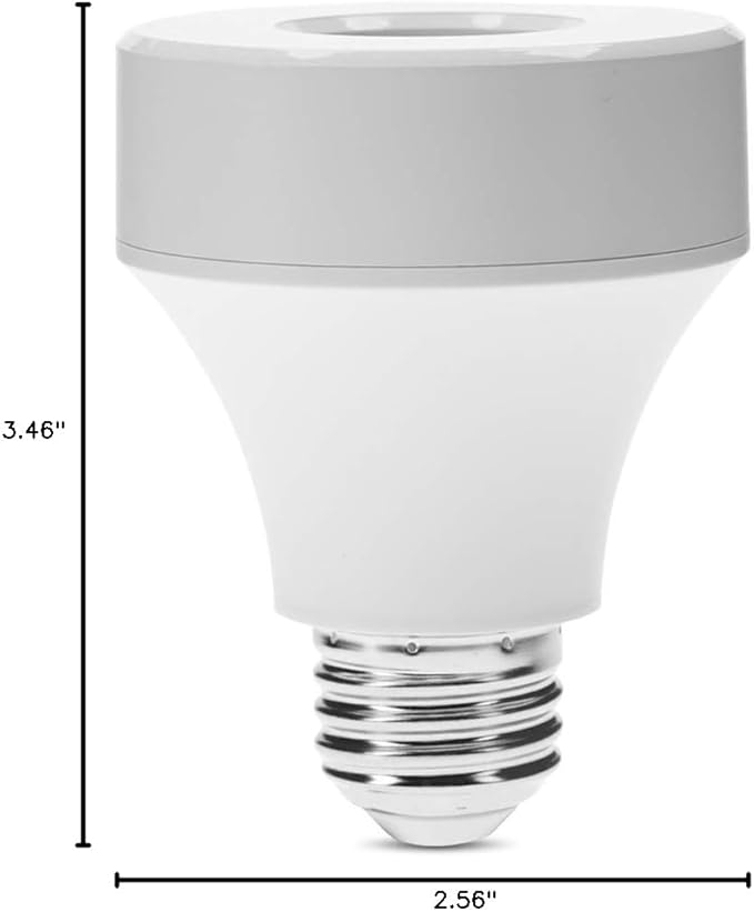 WiFi Control Light Bulb Base Switch - Smart Lamp Holder Adapter for Wireless Control - Compatible with Android & iOS - Schedule On/Off Timer - E26/E27 Socket