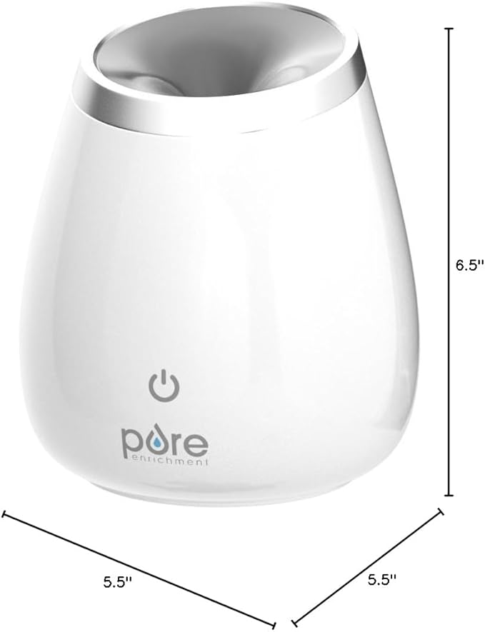 Pure Enrichment PureSpa Deluxe Ultrasonic Aromatherapy Oil Diffuser - 120ml Water Tank, Mood-Boosting Ionizer and Optional Color-Changing Light - Lasts Up to 10 Hours with Auto Safety Shut-Off