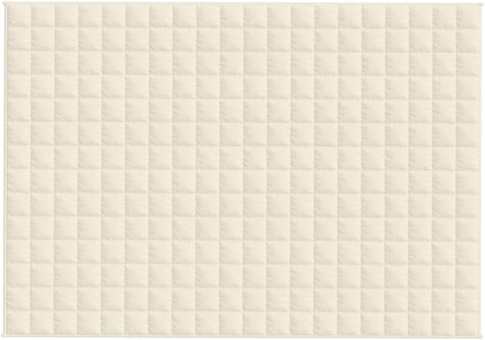 vidaXL Brushed Polyester Microfiber Weighted Blanket Light Cream - Comfy Sleep Aid, 54.3'' x 78.7'' Filled Bedding, Perfect for Bedroom or Lounge Area