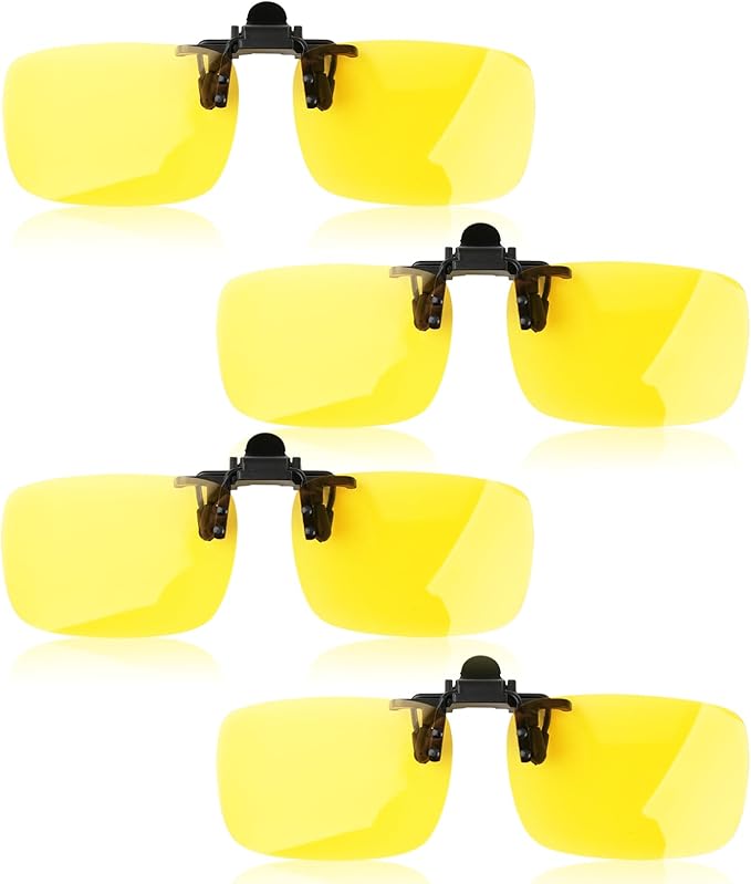 Clip on Polarized Night Vision Driving Glasses Flip up Sunglasses UV-400 to Wear Over Glasses for Night Driving