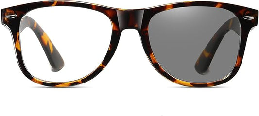 Photochromic Day Night Sunglasses Blue Light Blocking Glasses for Men and Women Retro Rectangle Demi Frame Photochromic Lens