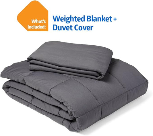 Medline Adult Weighted Blanket and Duvet Cover with Premium Glass Beads, Blanket is 15-lb., 48" x 72", for 140 to 160 lb Adult. 1 ea
