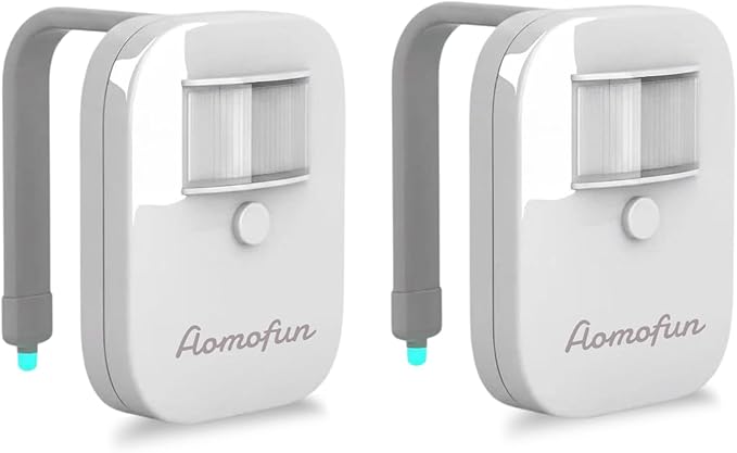 USB Rechargeable Toilet Night Lights, 2 Pack, Motion Sensor LED Nightlight for Multiple Bathrooms, 16 Colors, Soft Non-Blinding Glow, Dimmable, Practical Funny Gifts for Men, Women, Seniors