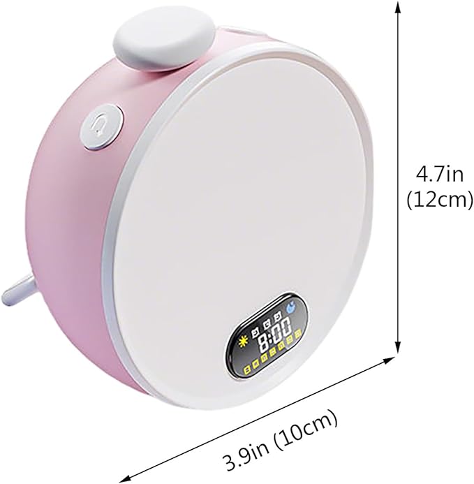 Smart Wake Up Light & Sunrise Alarm Clock, 3 Gentle Wake-Up Modes, Sunset Sleep Aid, Portable Dimmable Bedside Lamp with Rechargeable Battery for Home Travel(Pink)