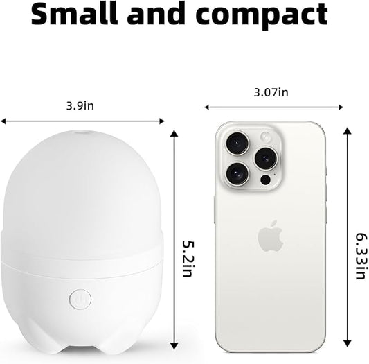 150ML Cordless Battery Powered Essential Oil Diffuser, 7 Hours Run Time,Mini Portable Rechargeable Diffuser with 7 LED Color Changing Lights (White)