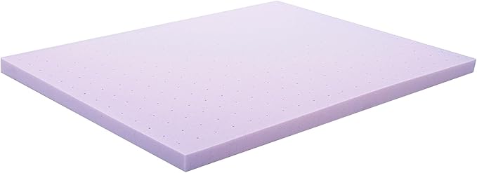 Lucid 3 Inch Lavender Memory Foam Mattress Topper, California King Size – Essential Oil Infusion – Deep Plush Feel, Pressure-Relieving Bed Topper – Ventilated and Breathable – CertiPur Certified