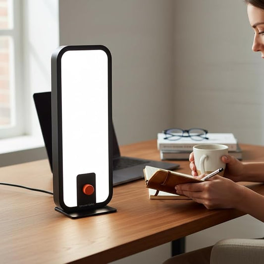Circadian Optics 10,000 Lux at 12" | Clinical Medical Grade | As Seen On Shark Tank Langham Light Therapy Desk Lamp | 10X Power & Brightness | Large 6" X 17" Light Panel (Standard)