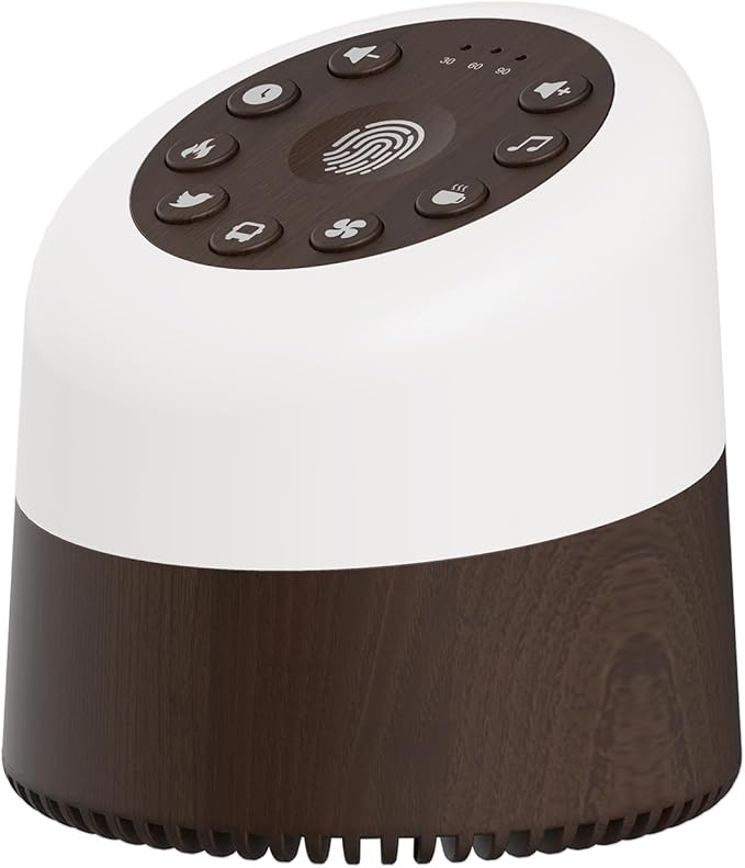 White Noise Machine with 32 Soothing Sounds, 9 Colors Night Lights, Auto-Off Timer, Adjustable Volume, Sleep Sound Machine for Babys, Kids, Adults