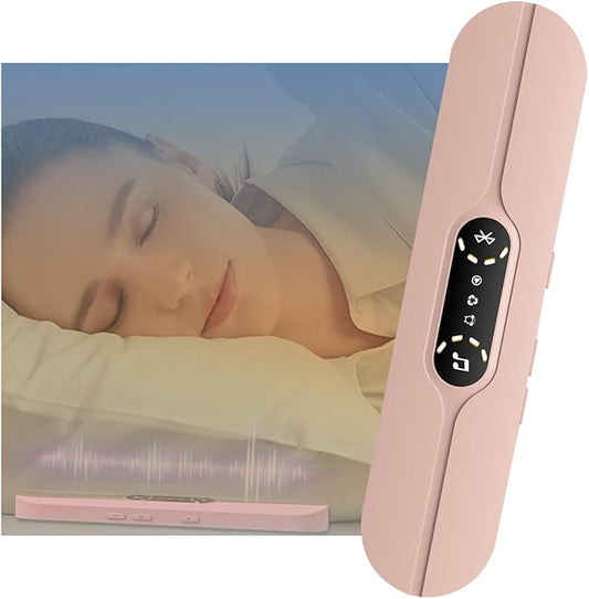 Pillow Speaker for Sleeping, Mini Bone Conduction Bluetooth Under Pillow Speaker with 10 Soothing Sounds, Sleep Timer, TF Card Support for Side Sleepers & Deep Sleep, Pink