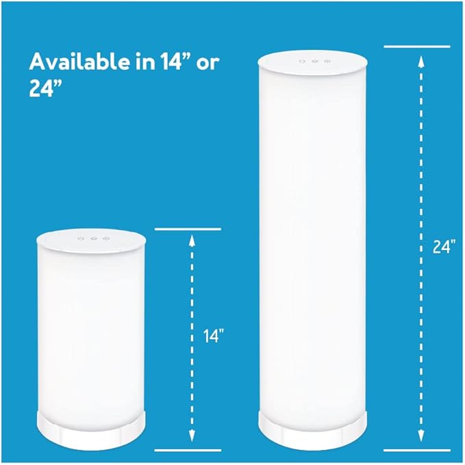 14 Inch Light Therapy Lamp, 10000 LUX 360 Degree Therapy Lamp, LED Bright White Light with Adjustable Height and Brightness to Fight Low Energy and Sunlight Deprivation, White