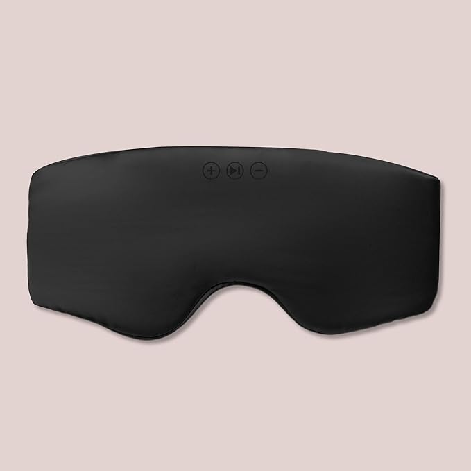 SilkSound 100% Mulberry Silk Bluetooth Sleep Mask, Skin-Friendly Sleeping Eyemask with Bluetooth Headphones, Sleep Gifts for Women, Silk Eye Mask Headband Headphones for Sleeping Side Speakers