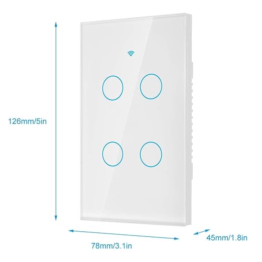4-Way Smart Switch Wall Light Control Switch Remote Control Switch Voice Control Switch Single Circle for Home SIRI(US White)