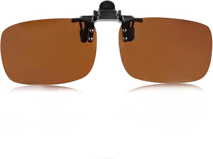 Clip on Polarized Night Vision Driving Glasses Flip up Sunglasses UV-400 to Wear Over Glasses for Night Driving