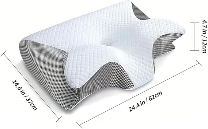 Sleep Apnea Pillow, 2025 Upgrade Ergonomic Contour Support Pillows with Cooling Cover (White)