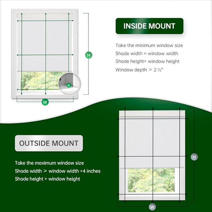 Motorized Blinds with Remote, Automatic Blackout Cooling Shades with Solar Panel, Cordless Smart Blinds, White, 34" W x 72" H