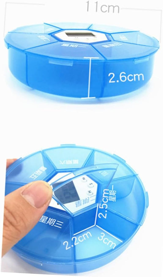 Compartment Pill Organizer Alarm Clock Electronic Medication Reminder for Daily Use Portable Pill Dispenser for Patients Easy Read Days