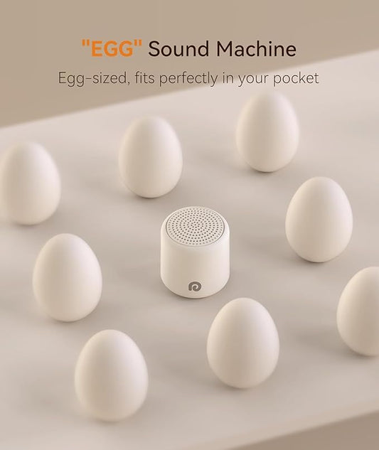 Dreamegg Sound Machine - Portable Sound Machine for Baby%Adults, 16 Soothing Sounds, Timer, Travel Mini White Noise Sound Machine for On-The-go Home Baby Shower Registry Gift, 2 Pack, White&Black