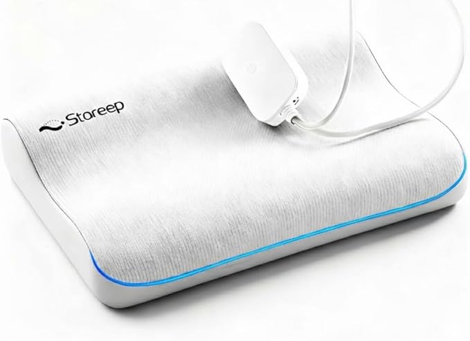 P3 Anti Snore Pillow, AI Sleep Tracking & Heart Rate Monitor, Single Airbag Neck Adjustment for Snoring Relief, Ergonomic Pillow for Side Sleepers, Cervical Support, App Control
