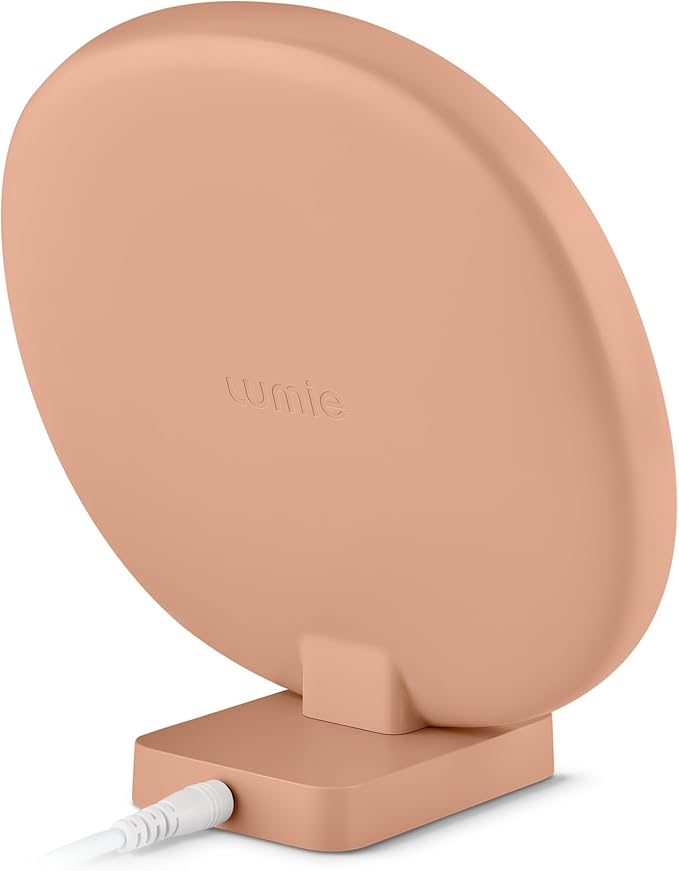 Lumie Dash – 10,000 Lux Compact Bright Light Therapy Lamp for Mood and Energy Boost and Winter Blues Relief, Crystal Clear Illumination and Maximum Visual Comfort - Terracotta Pink