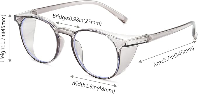 Outray 2 Pack Blue Light Reading Glasses Bifocal Safety Glasses with Readers Side Shields Anti-Saliva for Women Men