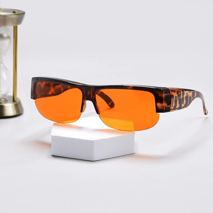 BLUELESS Fitover Blue Light Blocking Glasses with Orange Tinted Tortoise