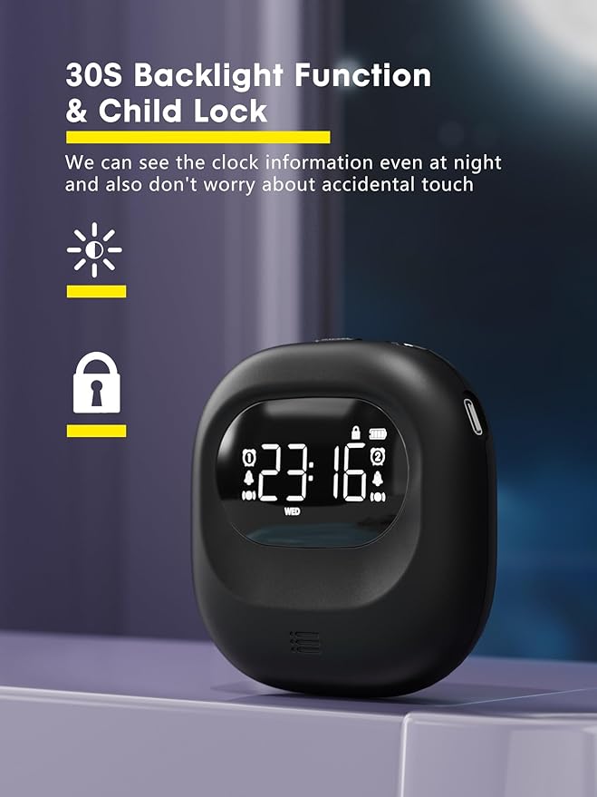 ROCAM Rechargeable Vibrating Alarm Clock Bed Shaker, 3000mAh Portable Travel Clock Under Pillow for Teens, Deaf People, Heavy Sleepers, Adults โ 160-Day Standby, Great for Bedroom or Dorm Use
