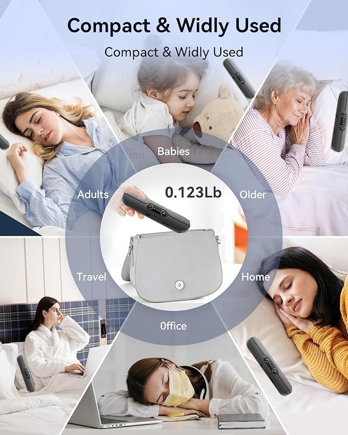 Under Pillow Speakers for Sleeping Bluetooth, Bone Conduction Technology, 3D White Noise Generator, Volume Control & Sleep Timer, Side Sleeper Friendly