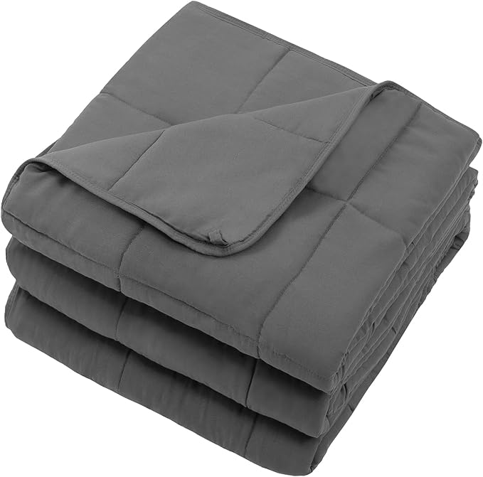 Weighted Blanket for Adults 15lbs, 48"x72", Twin Full Size Cooling Heavy Throw Blanket for 120-160lbs, Microfiber Soft Thick Big Blankets Weighted Comforter Breathable Gift for Sleeping, Grey