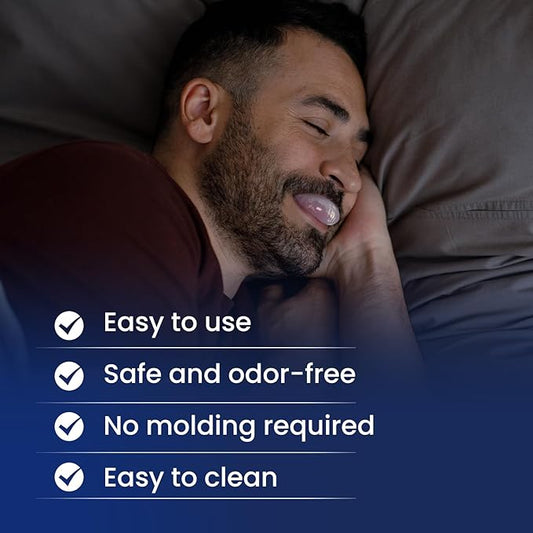 Tongue Stabilizing Device Mouthpiece - Reusable, BPA-Free Anti Snore Solution & Comfortable Tongue Retainer to Stop Snoring for Better Sleep, Fits Men & Women(L)