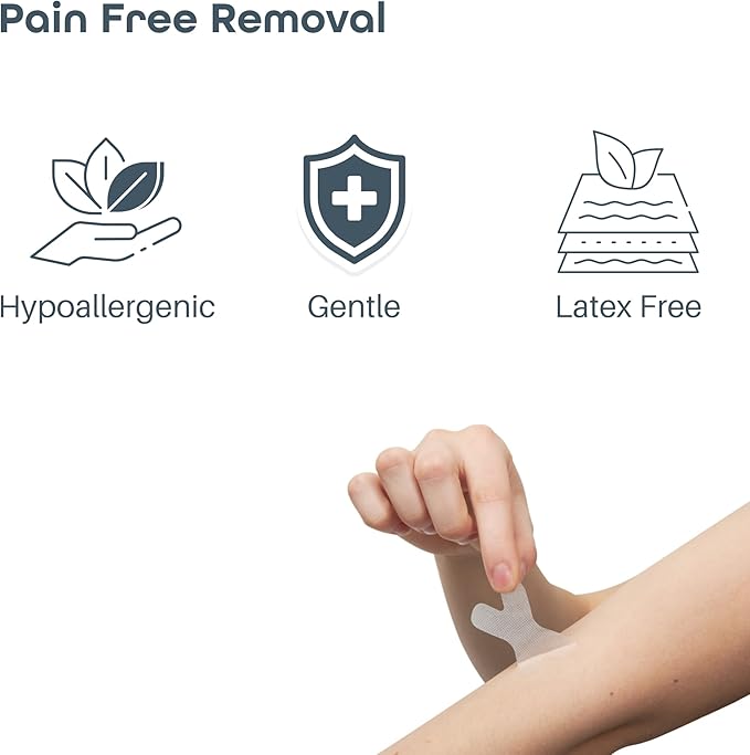 Clean Tape Co | 128 Count Premium X Tape - Pain Free Removal, No Residue, Gentle Transparent for Wound Dressing & Blister Prevention - Latex Free & Gentle On Skin