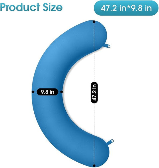 Body Pillow, Long Pillow, Memory Foam Body Pillow, C-Shaped Side Sleep Pillow, Machine Washable Pillowcase, Light Blue-47”×10”