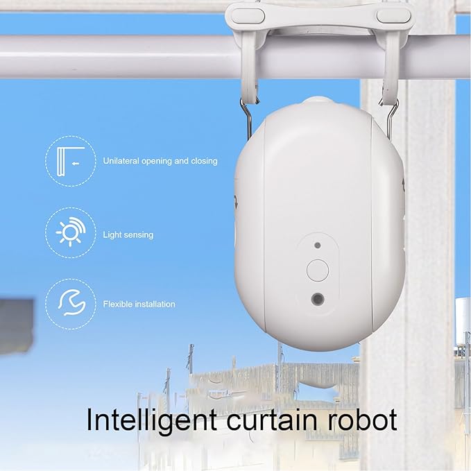 Automatic Curtain Opener and Closer Smart Home Robot with Bluetooth App Remote Control and 8 kg Load Capacity - Track Mounted System for Office and Residential Applications