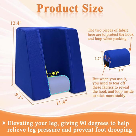 Zelen Knee Surgery Pillow Leg Elevation Pillow for After Knee Surgery Acl Recovery Leg Sleeping Knees Pillow Wedge Elevated Leg Pillow Elevation Foam Wedge Ankle Support Pillow for Legs Circulation