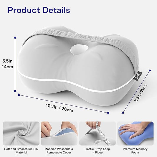 Leg & Knee Pillow for Side Sleepers - Smooth Spine Alignment Pillow - Memory Foam Knee Pillows for Back Hip Pain, Spine Aligning, Sciatica, Surgery Recovery, Pregnancy