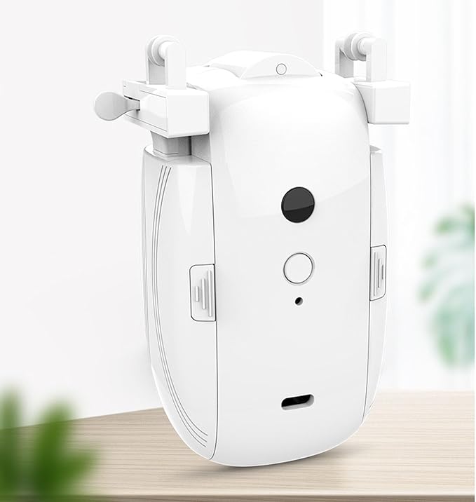 Automatic Curtain Opener, Smart Curtain Motor with Voice Remote Control, 25dB Silent Electric Curtain Robot Single Opening for Roman Rod Tracks