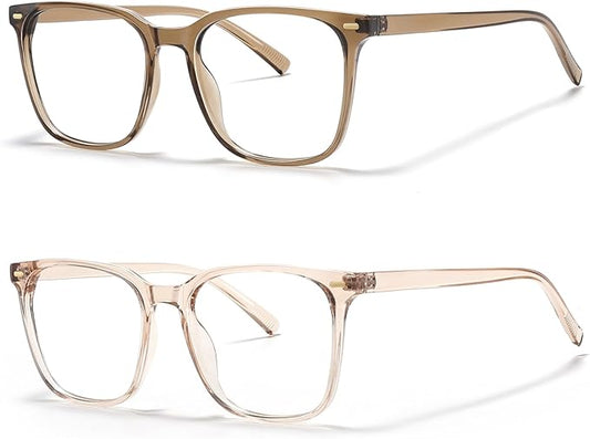 Oversized Square Blue Light Blocking Glasses for Women Men, Anti-Fatigue Computer Monitor Glasses Reduce Eye Strain