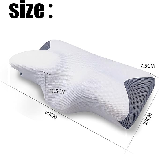 Pillows for Sleep Apnea, Hollow Design Odorless Orthopedic Cervical Pillow, Memory Foam Pillow for Neck, Neck Support Pillows for Sleeping, Neck Elevation(White)