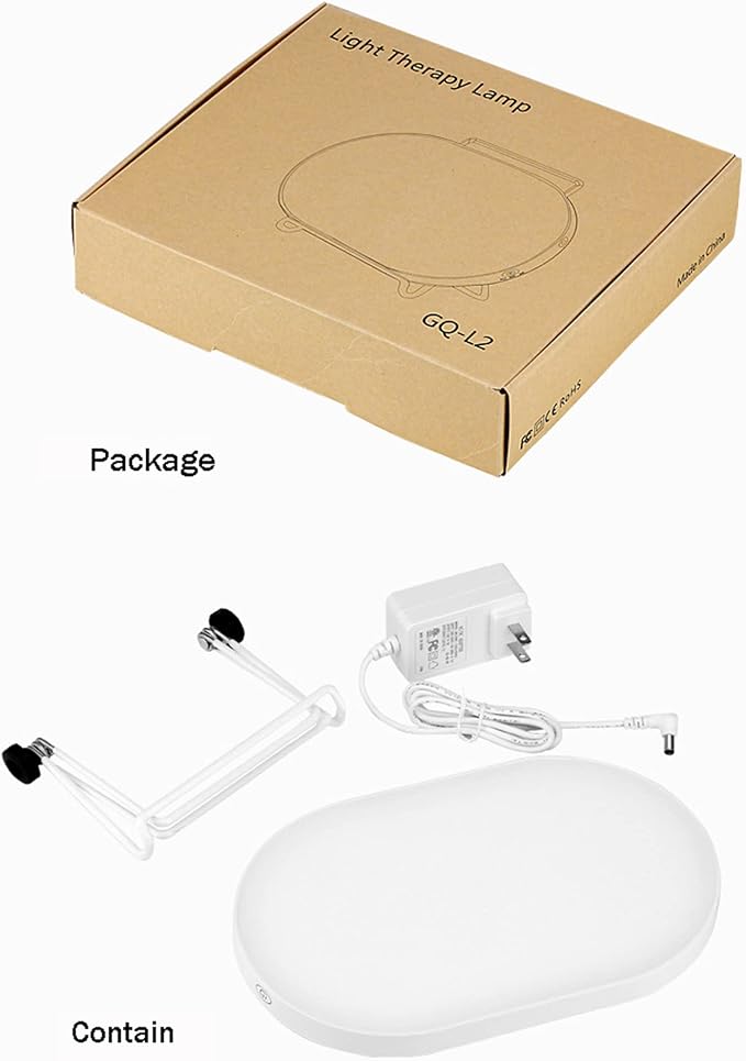10000 Lux Cool White Light Therapy Lamp Simulation of Daylight Natural Light Full-Spectrum Energy Lamp