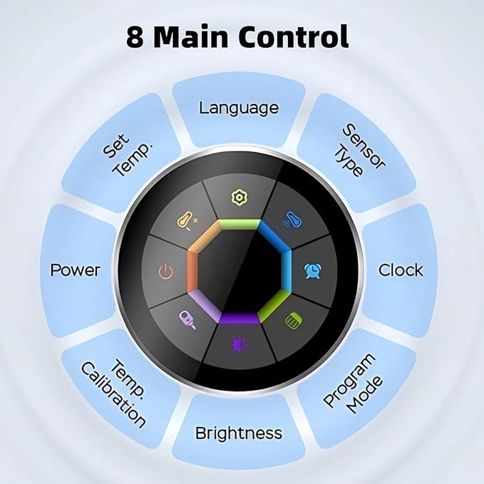 Smart Thermostat for Home, APP Programmable WiFi Thermostat, Temp Voice Controller, Work with Tuya App for Assistant, 1.32in TFT Screen, Knob Control,2 Way Rotating