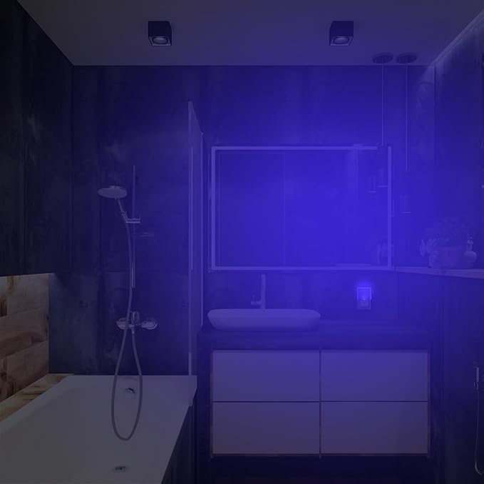 Blue Night Light Plug in, Dusk to Dawn Sensor Automatic On and Off, Decorative Wall Blue LED Night Lights for Adults Kids Room, Hallway,Bedroom, Stairs, Kitchen, Halloween Christmas Decor, 4 Pack