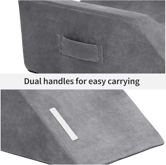 LightEase Memory Foam Leg Support and Elevation Pillow w/Dual Handles for Surgery, Injury, or Rest