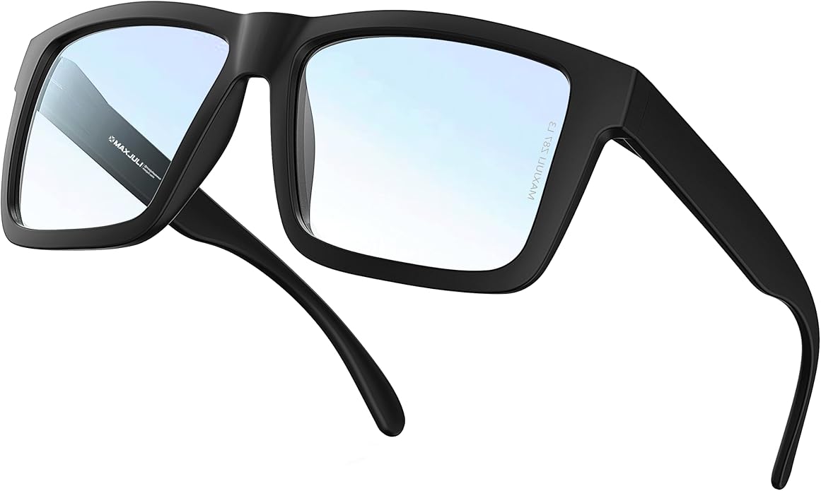 MAXJULI Blue Light Glasses XXL Size Double Extra Large Z87 for Big Wide Heads Men 8228