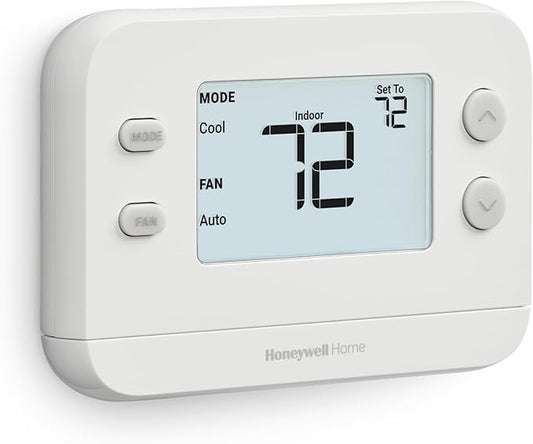 New! Honeywell Home Non-Programmable Thermostat, Single-Stage, 1 Heat/1 Cool Compatibility, X1N, White