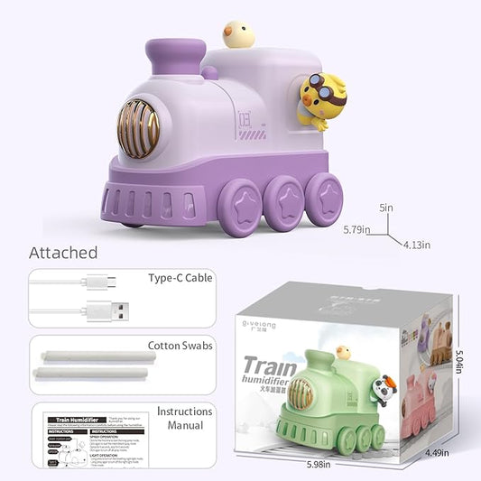 Portable Mini Humidifier,300ml USB Desktop Personal Cool Mist Small Humidifiers,2 Mist Modes,Auto Shut-Off,Mute for Bedroom/Home/Nursery/Office,Cute Mini Humidifier With Night Light (Purple)