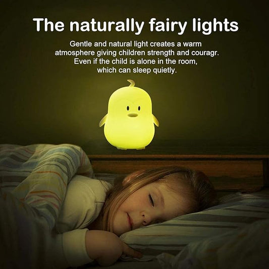 Animal-shaped Big Night Light for Children/Adult, Rechargeable LED Soft Silicone (BPA Free) Bedside Lamp, Adjustable Brightness and 9 Colors by Touch Control & Remote Control (Big Penguin)