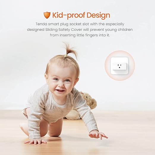 TENDA SP3 (1 Pack) Smart Plug WiFi Outlet Switch, Compatible with Alexa & Google Assistant for Voice Control, Timer & Schedule Function, Compact Design, UL FCC RoHS Certified, No Hub Required
