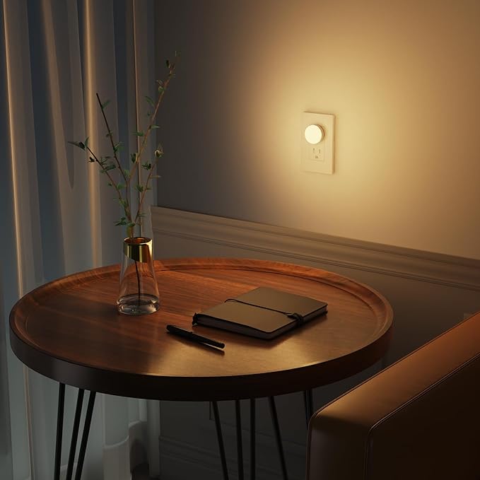 Night Light Plug in, Dimmable LED Mini Nightlights for Kids, Auto Dusk to Dawn Sensor, Automatic On and Off Night Lamp for Hallway,Bedroom, Stairway, 3 Brightness, Energy Efficient, 3CCT, 4Pack