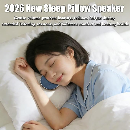 Bluetooth Pillow Speaker, Mini Portable Under Pillow Speaker, A 4-inch Wireless Bedside Speaker with White Noise and a Timer, Precisely Adjusting Sound Quality for a Comfortable Music Experience